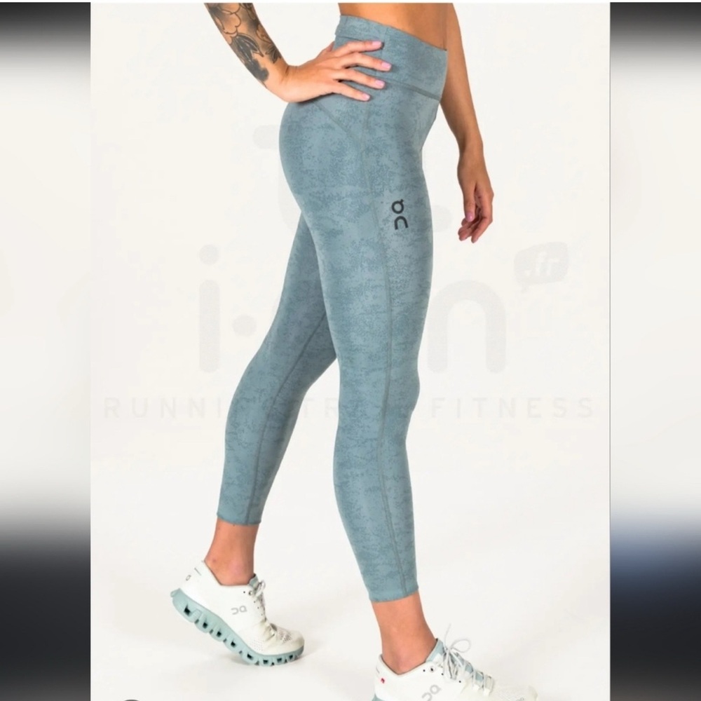 On Running Active 7/8 Teal Tights Leggings Womens Size Small